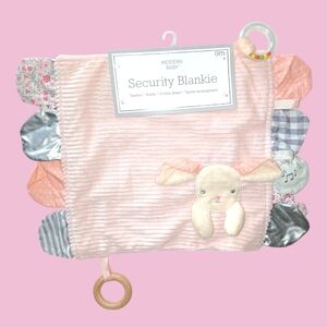 Bunny Security Blanket Baby Lovey Teether Rattle Crinkle Easter Nursery Photos